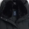 Kurtka puchowa midi z wykończeniem ze sztucznego futra