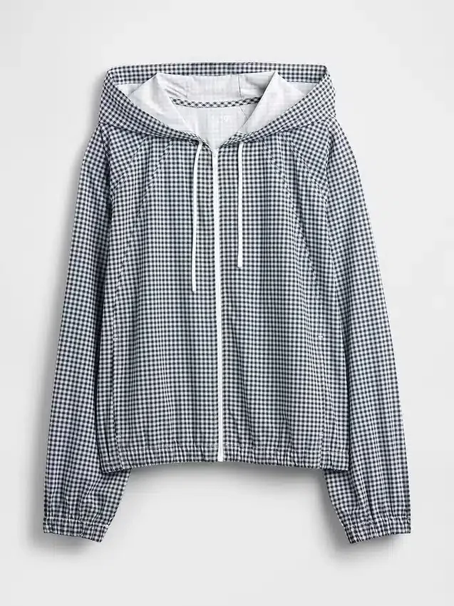 Kurtka wiatrówka GapFit Tech Gingham