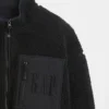 Kurtka z zamkiem błyskawicznym z recyklingowanego materiału sherpa i oversize'owym logo