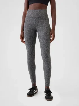 Legginsy GapFit Smooth z wysokim stanem z dzianiny dżersejowej