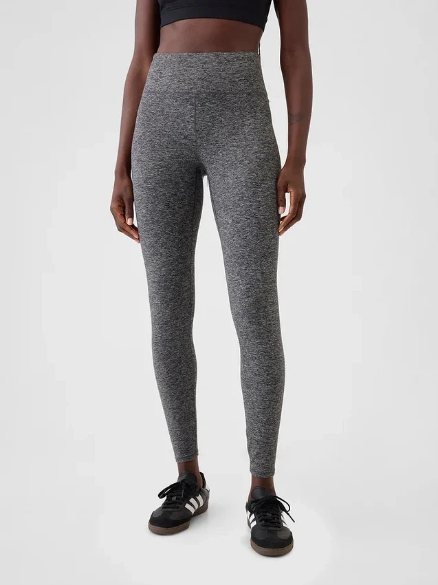 Legginsy GapFit Smooth z wysokim stanem z dzianiny dżersejowej