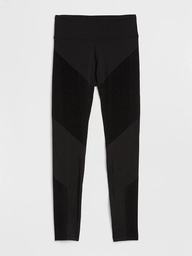 Legginsy GapFit z wysokim stanem, o teksturowanych paskach, w technologii Sculpt Compression