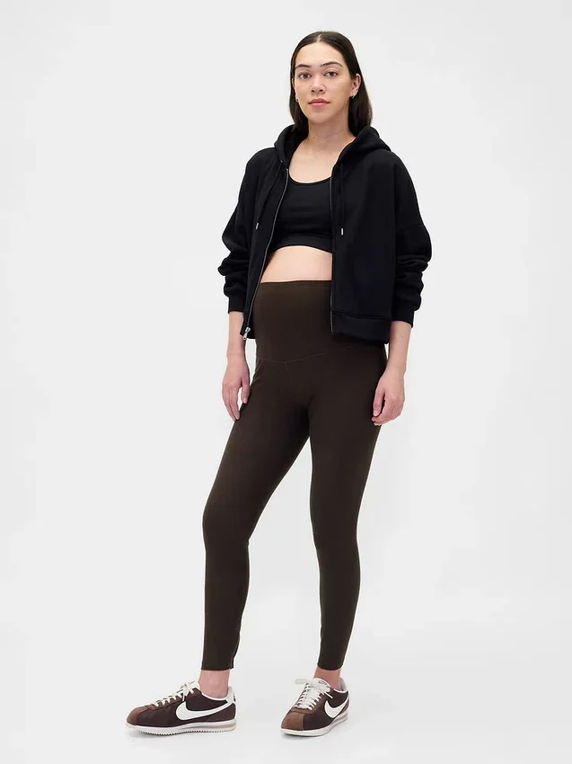 Legginsy odzieży ciążowej na co dzień z pełnym panelem