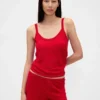 Lekki top piżamowy bez rękawów z dzianiny CashSoft z motywem serc w stylu pointelle