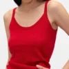 Lekki top piżamowy bez rękawów z dzianiny CashSoft z motywem serc w stylu pointelle