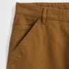 Luźne spodnie khaki o prostym kroju