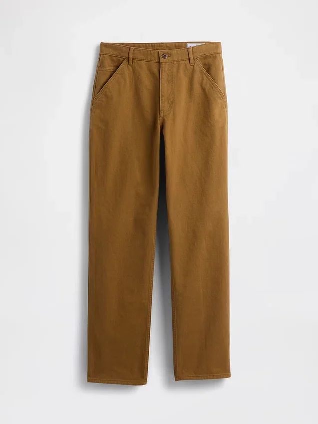 Luźne spodnie khaki o prostym kroju