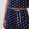 Luźne spodnie typu culotte z mieszanki lnu