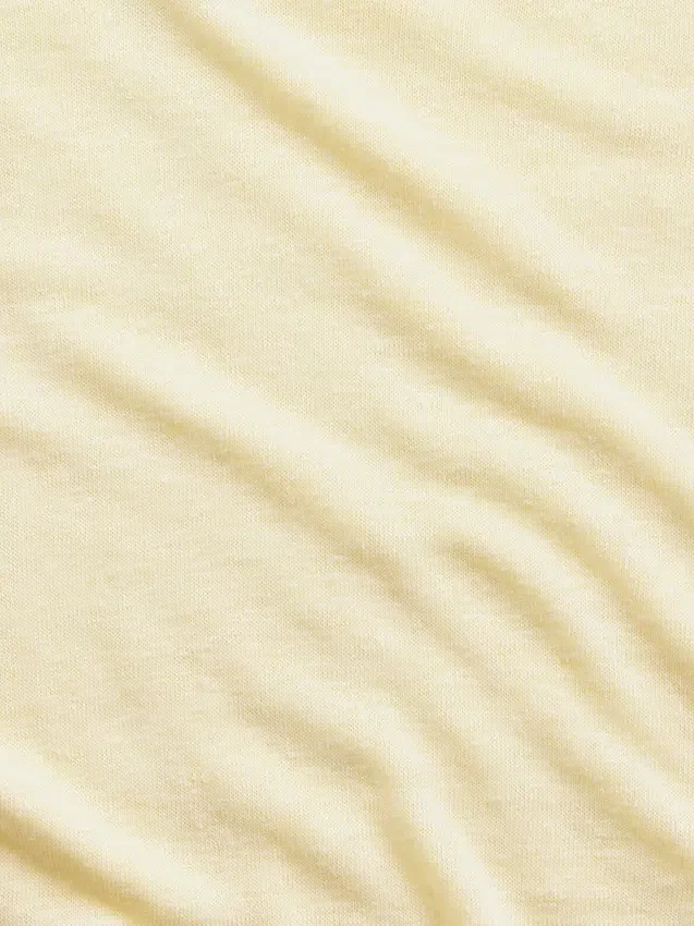 Luźny T-shirt z dekoltem w serek z mieszanki lnu