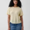 Luźny T-shirt z mieszanki lnu