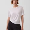 Luźny T-shirt z mieszanki lnu