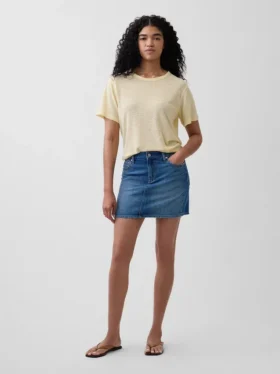 Luźny T-shirt z mieszanki lnu