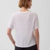 Luźny T-shirt z mieszanki lnu