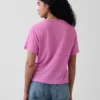 Luźny T-shirt z mieszanki lnu