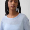 Luźny T-shirt z mieszanki lnu