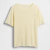 Luźny T-shirt z mieszanki lnu