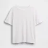 Luźny T-shirt z mieszanki lnu