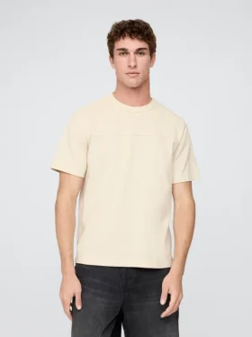 Luźny T-shirt z pikowanej bawełny