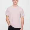 Luźny T-shirt z pikowanej bawełny