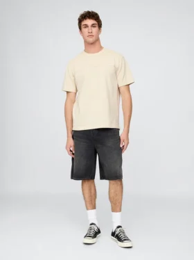 Luźny T-shirt z pikowanej bawełny