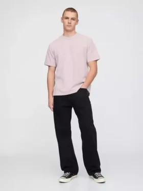 Luźny T-shirt z pikowanej bawełny