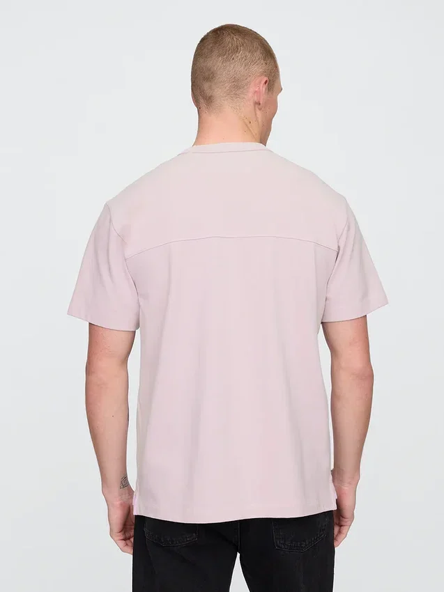 Luźny T-shirt z pikowanej bawełny