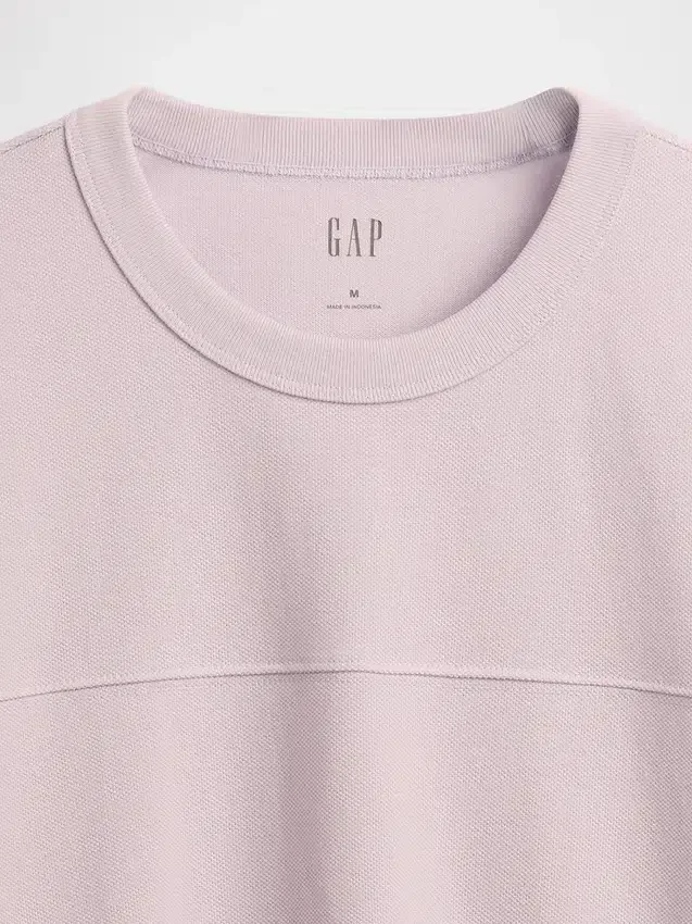 Luźny T-shirt z pikowanej bawełny