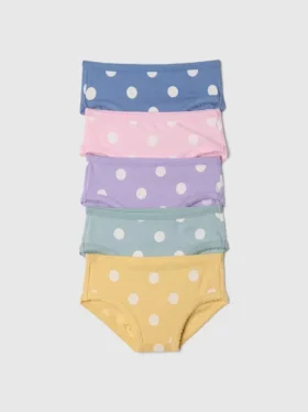 Majtki bikini z elastycznej bawełny organicznej dla małych dzieci (pakiet 5 sztuk)