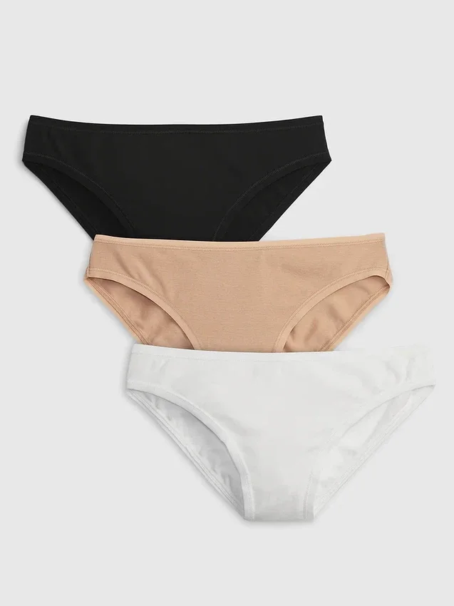 Majtki bikini z elastycznej bawełny organicznej (pakiet 3 szt.)