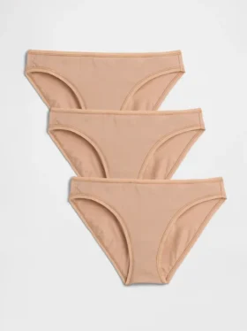 Majtki bikini z elastycznej bawełny organicznej (pakiet 3 szt.)