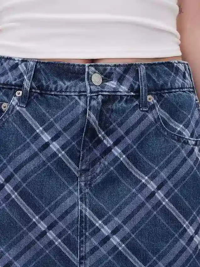 Mini spódniczka dżinsowa w kratę