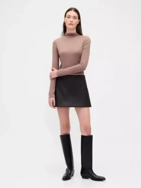 Mini spódniczka-szorty z wegańskiej skóry