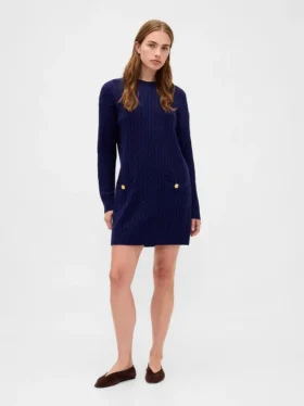 Mini sukienka sweterkowa z dzianiny typu cable-knit z serii CashSoft