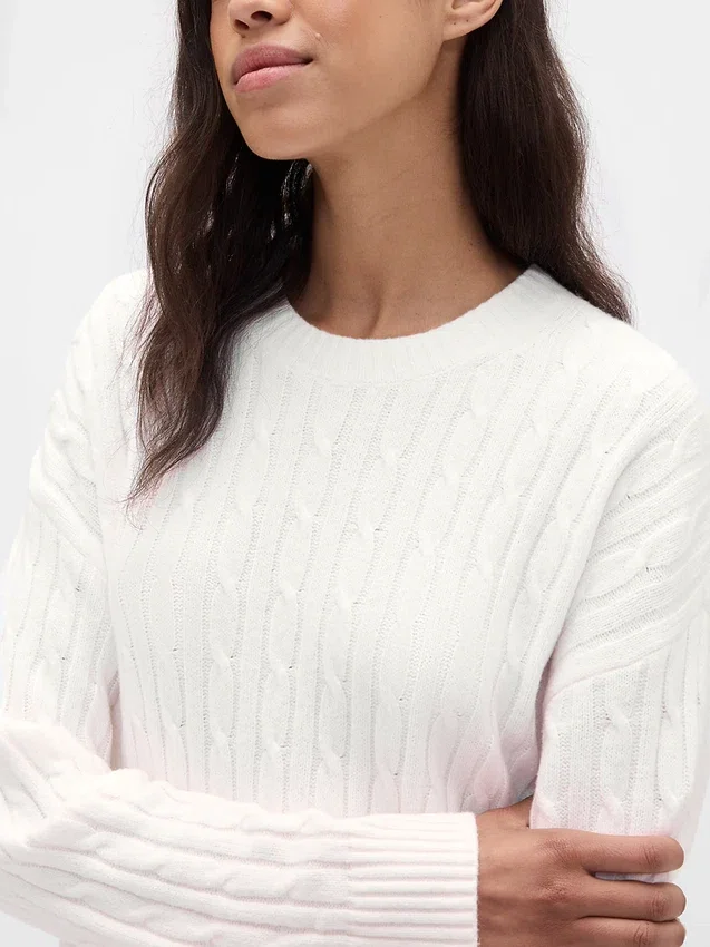 Mini sukienka sweterkowa z dzianiny typu cable-knit z serii CashSoft