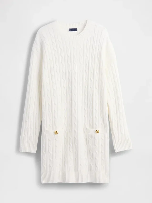 Mini sukienka sweterkowa z dzianiny typu cable-knit z serii CashSoft