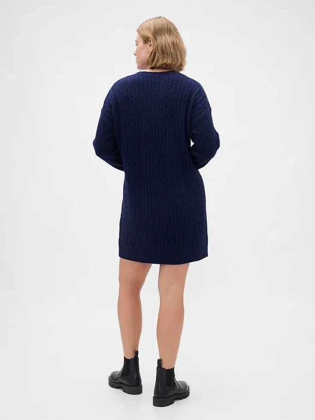 Mini sukienka sweterkowa z dzianiny typu cable-knit z serii CashSoft