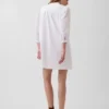 Mini sukienka z popeliny w stylu Henley