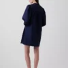 Mini sukienka z popeliny w stylu Henley