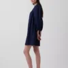 Mini sukienka z popeliny w stylu Henley