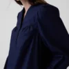 Mini sukienka z popeliny w stylu Henley