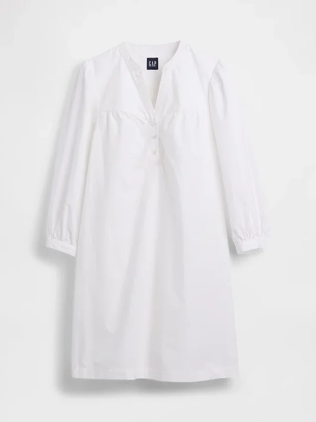 Mini sukienka z popeliny w stylu Henley
