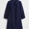 Mini sukienka z popeliny w stylu Henley