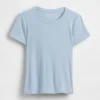 Mini T-shirt piżamowy z prążkowanym dekoltem