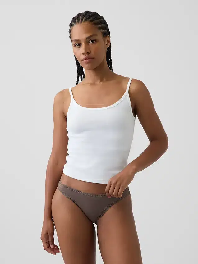 Najdelikatniejsze bikini z elastycznej bawełny organicznej z koronkową lamówką