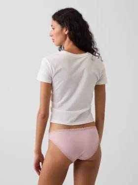 Najdelikatniejsze bikini z elastycznej bawełny organicznej z koronkową lamówką