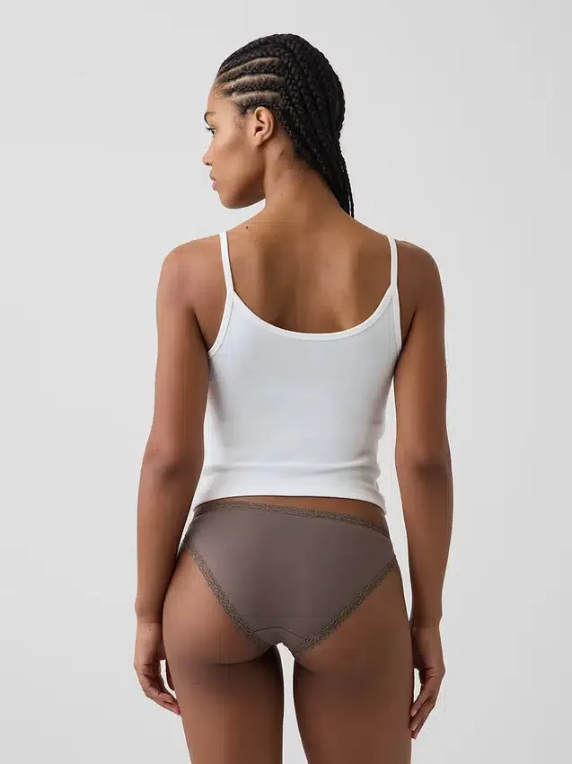 Najdelikatniejsze bikini z elastycznej bawełny organicznej z koronkową lamówką