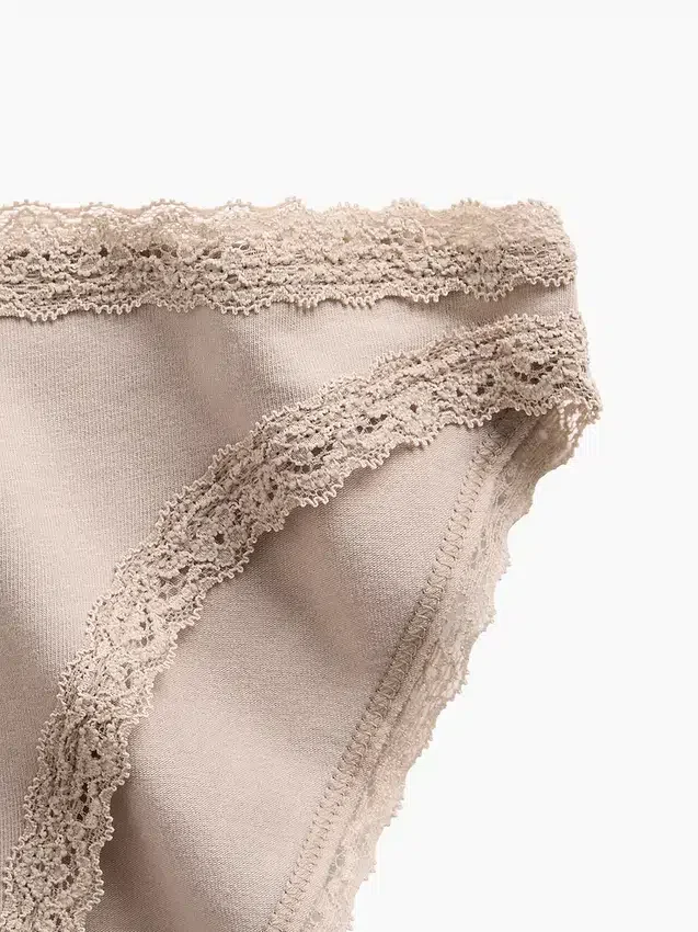 Najdelikatniejsze bikini z elastycznej bawełny organicznej z koronkową lamówką