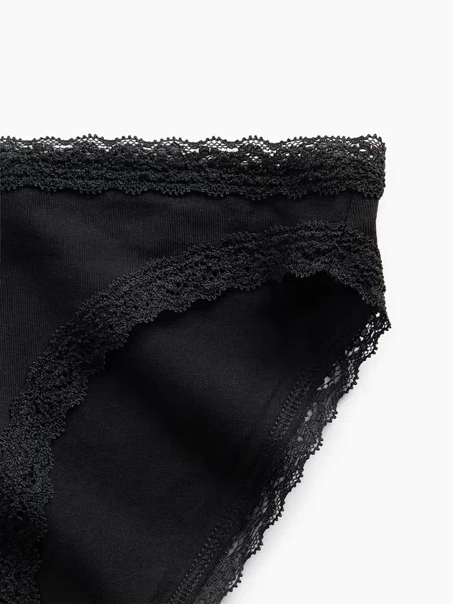 Najdelikatniejsze bikini z elastycznej bawełny organicznej z koronkową lamówką