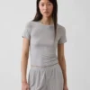 Najdelikatniejszy modalny T-shirt piżamowy z ściągaczem