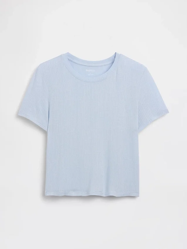 Najdelikatniejszy modalny T-shirt piżamowy z ściągaczem